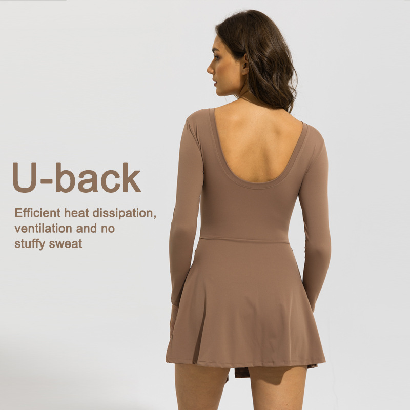 Women Long Sleeve Tennis Skirt - огляд і ціна Badminton Outfit