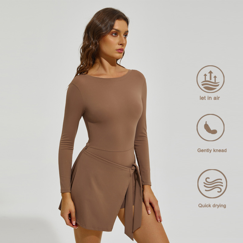 Women Long Sleeve Tennis Skirt - огляд і ціна Badminton Outfit