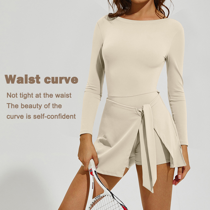 Women Long Sleeve Tennis Skirt - огляд і ціна Badminton Outfit